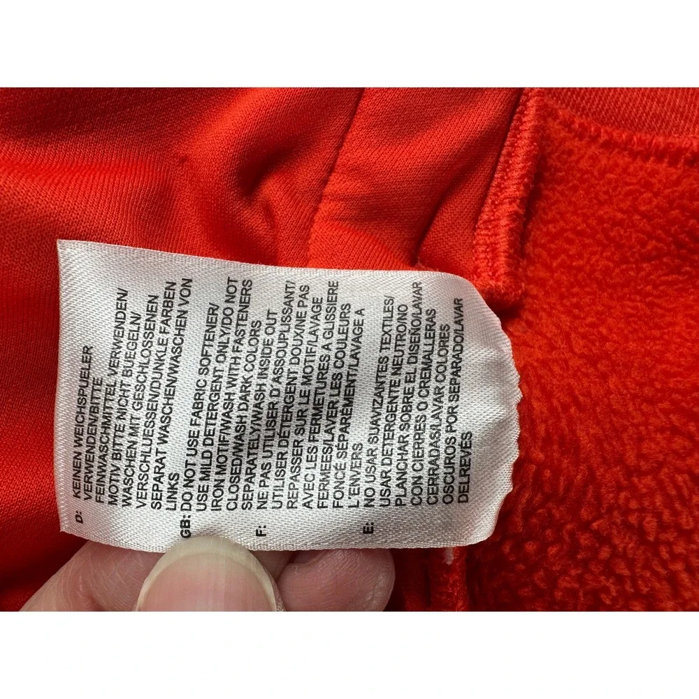 Adidas Full Zip Hoodie Mens 2XL Red Orange Heathered Athletic Jacket Logo Sleeve